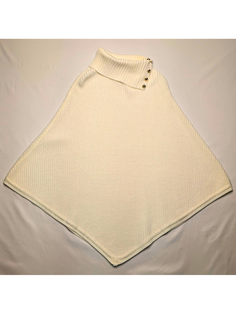 Michael Kors Ivory Turtle Neck Oversized Poncho Sweater Cozy Cabincore One Size